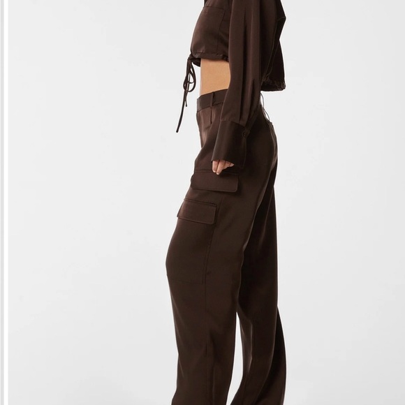 Noli Milan Satin cargo pant espresso 2 nwt - Picture 2 of 3